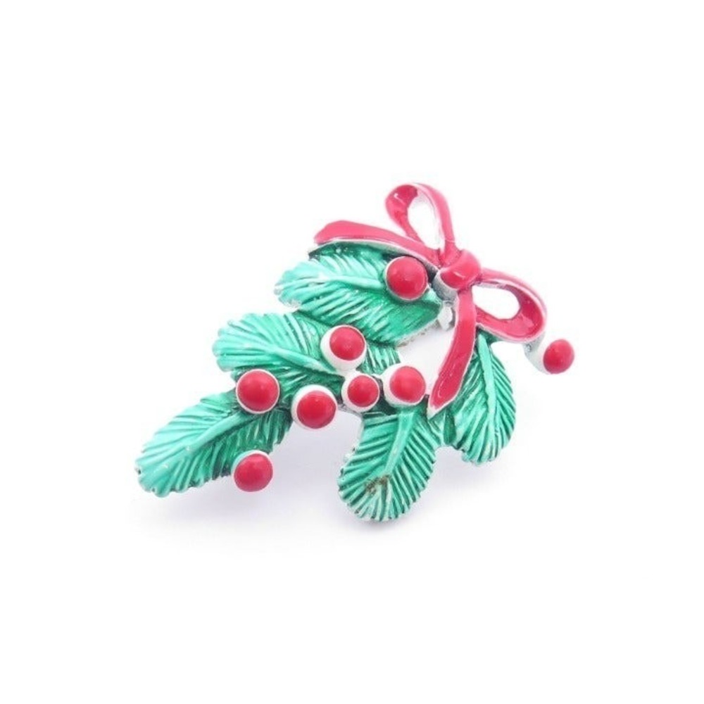 Vintage Christmas foliage Berry Pin